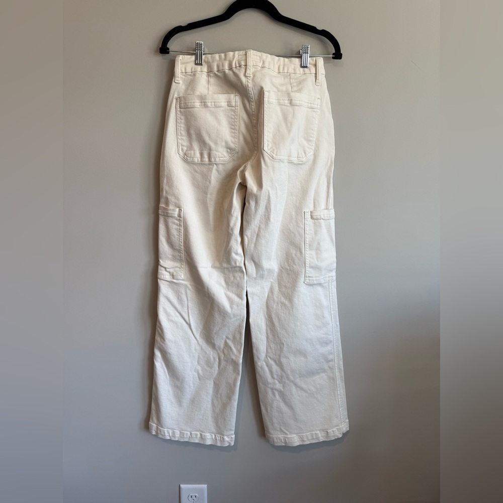 Kut from the Kloth Cream The Jodi High Rise Wide Leg Cargo Jean Size 6 - Picture 10 of 15